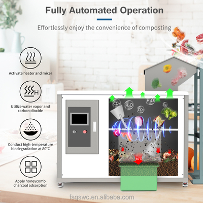 Commercial Uses Automatic Food Waste to Organic Fertilizer Compost Machine Garbage Disposer