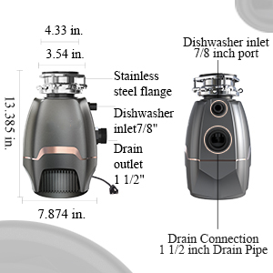 Hot Sale Household Small Food Waste Disposer Kitchen  Food Waste Processor Continuous Feed