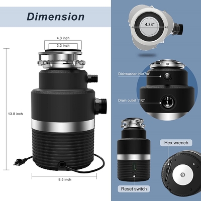 1 HP  Powerful Food Waste Grinders  for Kitchen Food Garbage Disposal