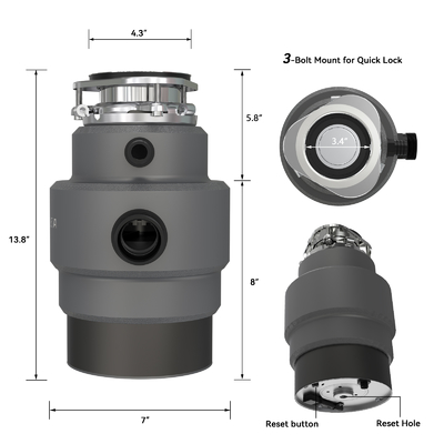 Kitchen Garbage Disposal Machine Disposer Food Waste Processor